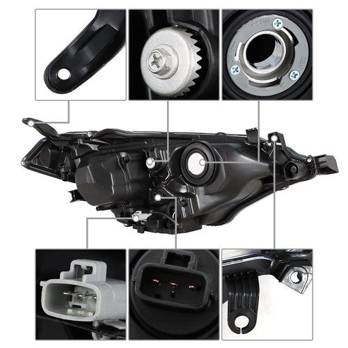 DURAFORCE Headlight For Toyota Corolla 2014-2016 Headlamps Driver/Left Side Clear Housing