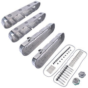 DURAFORCE 2Pcs Aluminum finned Valve Covers w/ Coil Mounts 241-181 For Chevy LS - Polished