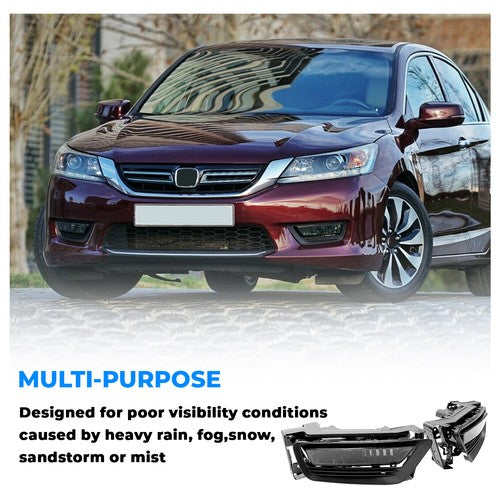 Fit for 2013 2014 2015 Honda Accord Sedan Smoke Front Bumper Fog Lights Bulbs