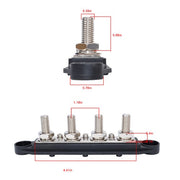 DURAFORCE 3/8" / 250A 4 Stud Busbar Bus Bar Power Distribution Terminal Block Red&Black