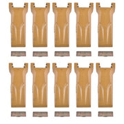 DURAFORCE 10 Pack Bucket Teeth with Flex Pins Yellow V17SYL V17PN Fits for Backhoe Loader