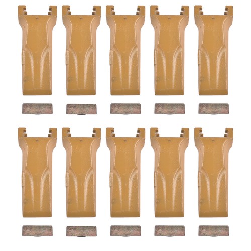 DURAFORCE 10 Pack Bucket Teeth with Flex Pins Yellow V17SYL V17PN Fits for Backhoe Loader