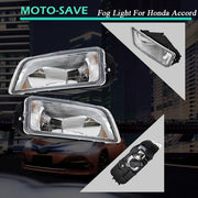 DURAFORCE Pair Clear Bumper Driving Fog Light Kit For Honda Accord 4DR Sedan 2003-2007