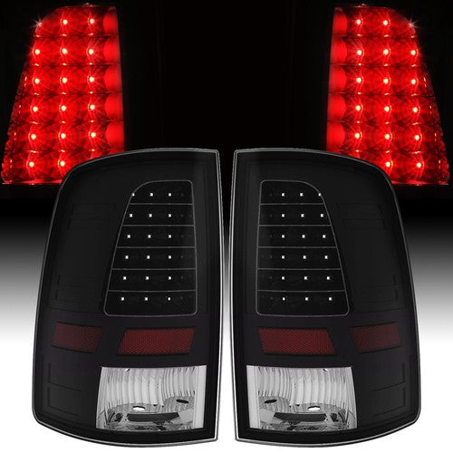 DURAFORCE For 2009 2018 Dodge Ram 1500 2500 3500 LED Black Tail Lights Brake Lamps A Pair