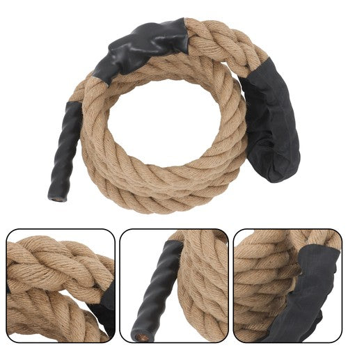 DURAFORCE 1.5” × 15FT Climbing Rope Gym Fitness Strength Training Exercise Rope Brown
