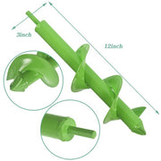 DURAFORCE Garden Planting Auger 3x12Inch,Heavy Duty Solid with Thickened Spirals Green