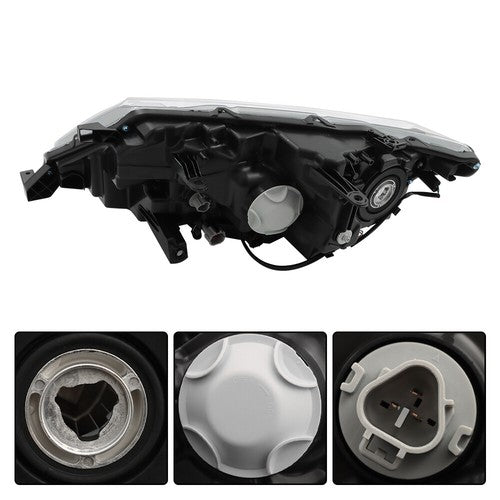 DURAFORCE Headlight Replacement For Nissan Rogue 2017 2018 2019 Right Side Chrome Housing