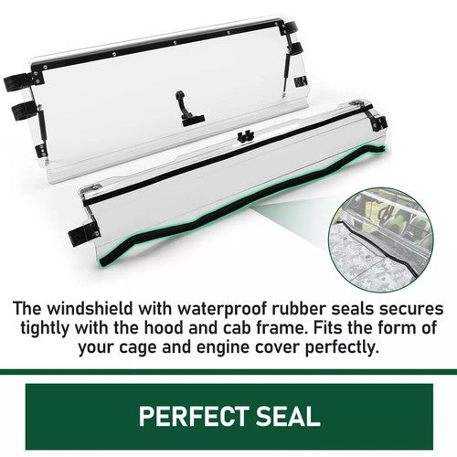DURAFORCE Scratch Resistant Clear Flip Windshield For Kawasaki Teryx 800 /4 /S 2016+/2021+