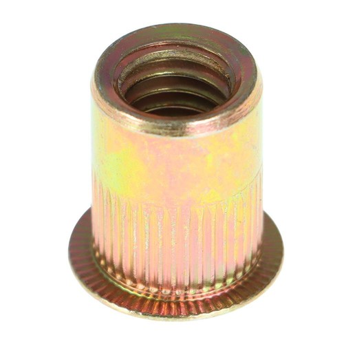 DURAFORCE 3/8-16 Carbon Steel Rivet Nut Flat Head Threaded Insert 50Pcs