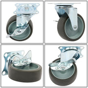 DURAFORCE 8 Pack 3 Inch Universal Caster Wheels Heavy Duty Casters with Side Brake Grey