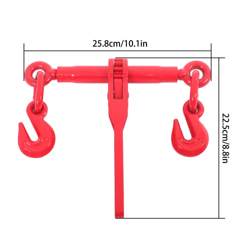 DURAFORCE Red 1/4in-5/16in G70 7800lbs W/G70 Grab Hook Adjustable Chain Binders ×2 Steel