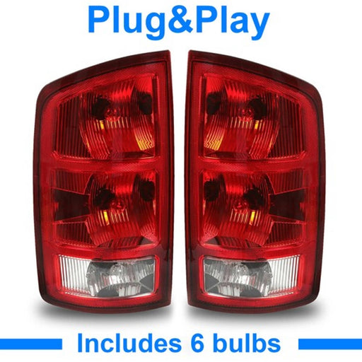 DURAFORCE DOT Tail Lights Brake Lamps with Bulbs for Dodge Ram 1500 2500 3500 2002-2006