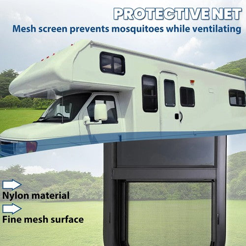 24 Inch By 15 Inch For Camper Cargo Trailer Slider RV Window With Trim Ring Screen Black