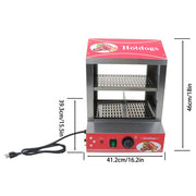 DURAFORCE 27L Hot Dog Machine Hot Dog Steamer with Bun Warmer 500W 175 Hotdogs 40 Buns