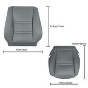 DURAFORCE Leather FIT For Toyota Land Cruiser 1990-97 Driver & Passenger Seat Cover Gray