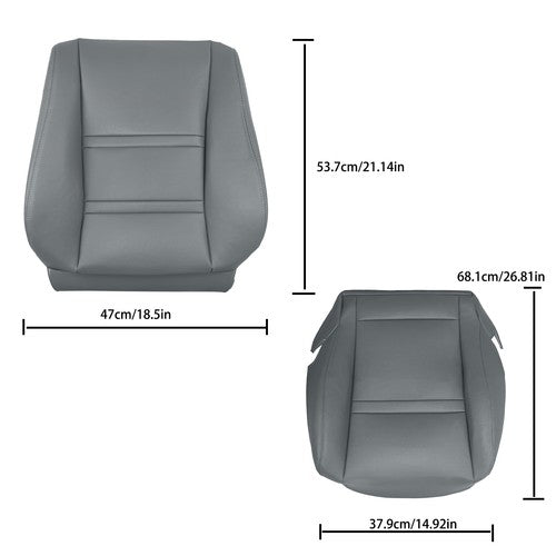 DURAFORCE Leather FIT For Toyota Land Cruiser 1990-97 Driver & Passenger Seat Cover Gray