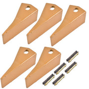 DURAFORCE 5Pcs 230SP Casting Bucket Teeth & TF23P Flex Pins for Backhoe Skid Steer Loader
