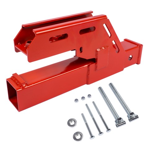 DURAFORCE Tractor Clamp on Trailer Hitch 2" Receiver Replace for most Tractor Bucket (Red)
