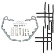 DURAFORCE For Honda TRX 700XX 08-09 Pair Foot Rest Aluminium Silver Nerf Bars W/Black Nets