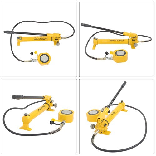 DURAFORCE 50T Low Profile Hydraulic Cylinder Jack Kit+CP-700 Manual Hydraulic Hand Pump