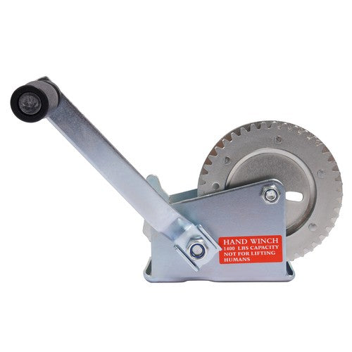 DURAFORCE 1400LB Steel Horizontal Pulling Hand Winch w/Ratchet Galvanized For Boat Trailer