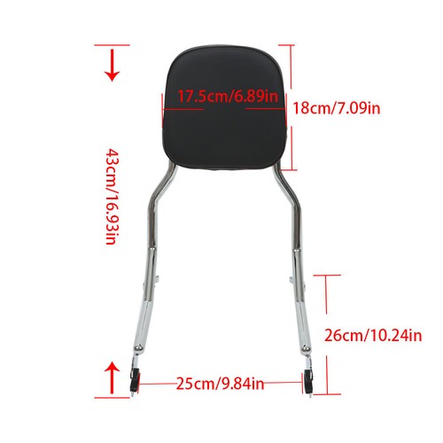 DURAFORCE For Softail Heritage Classic Deluxe 2018-23 Passenger Backrest Upright Sissy Bar
