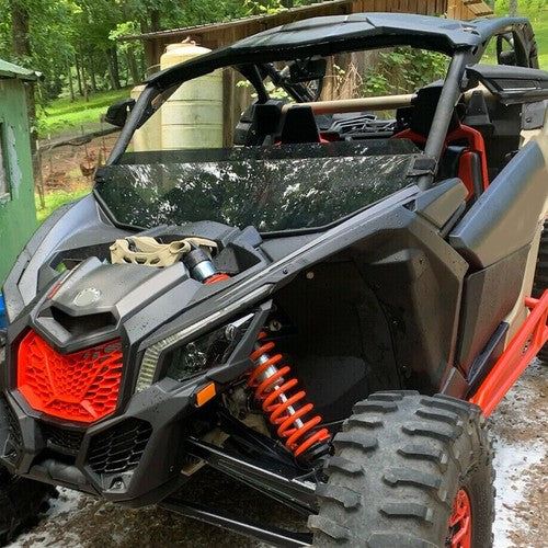 DURAFORCE Front UTV Half Windshield Dark Tinted Polycarbonate For 17-24 Can Am Maverick X3