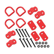 DURAFORCE 4 Pack 1/2 Inch Heavy Duty Bolt-On Forged D Ring 12000Lbs Break Strength Red