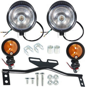 DURAFORCE Black Motorcycle Passing Driving Spot Fog Lamp w/ Turn Signal Lights For