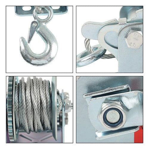 DURAFORCE 600 lbs Steel Cable Hand Winch Crank Gear Winch Atv Boat Trailer Heavy Duty