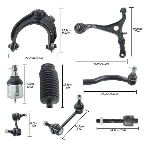 DURAFORCE 16Pc Suspension Kit Front Lower Upper Control Arm Set For Acura TL 2004-2006