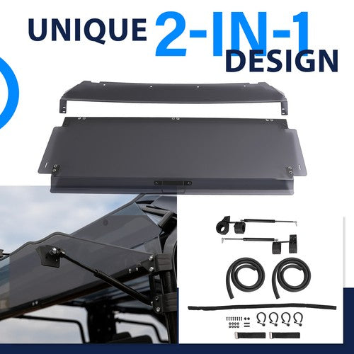 Rear Smoke Windshield for Honda Pioneer 1000-5 2016 2017 18 UTV Install Kit