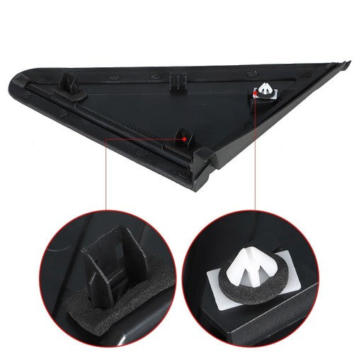 DURAFORCE For Grand Caravan 2008-20 Mirror Flag Applique Plastic Right Side Black