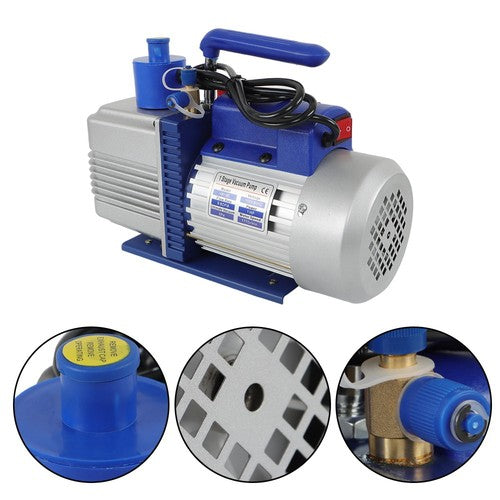 DURAFORCE Air Vacuum Pump 110V 9.6 CFM 1 HP Singl-Stage Rotary Vane HVAC For R134a Systems