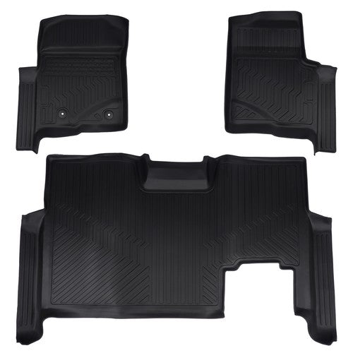 DURAFORCE TPE Floor Mats Liners for Ford F150 Crew Cab 2010-2014 with 1st Row Bucket Seat