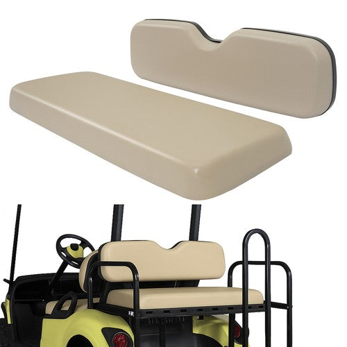 DURAFORCE Golf Cart Rear Seat Bottom Cushion + Backrest For EZGO RXV Medalist TXT | Tan