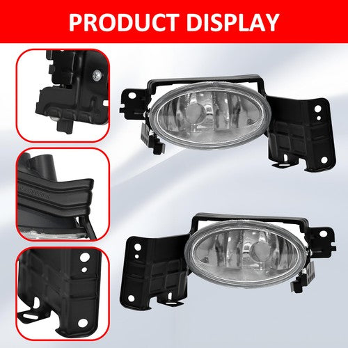 DURAFORCE Fit Honda Accord Crosstour 3.5L 2010-2012 Front Bumper Fog Lights Lamp W/Bezel
