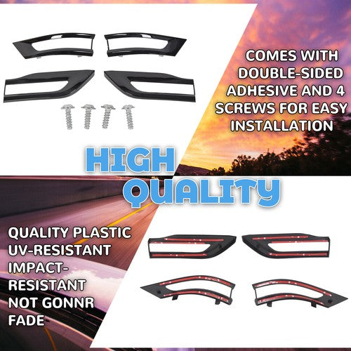 Gloss Black Tail Light Lamp Cover Trim Bezel for 2014-2021 Jeep Grand Cherokee
