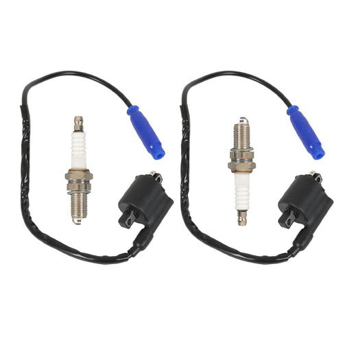 DURAFORCE For Kawasaki 2X Ignition Coil Spark Plug & CAP Brute Force 750 KVF750 4x4i 08-22