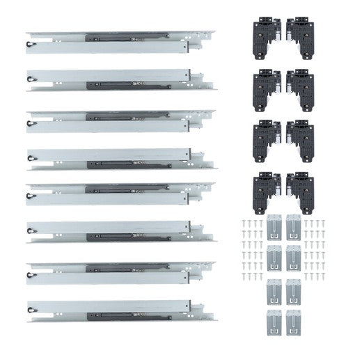 DURAFORCE 4Pair 18Inch Undermount Soft Close Drawer Slides with 3D Adjustable Lock Device