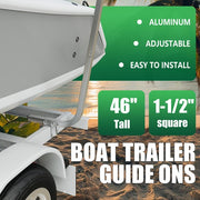 DURAFORCE Boat Trailer Guide Poles Aluminum Square Upright 1 1/2" Square 46" Tall Pair