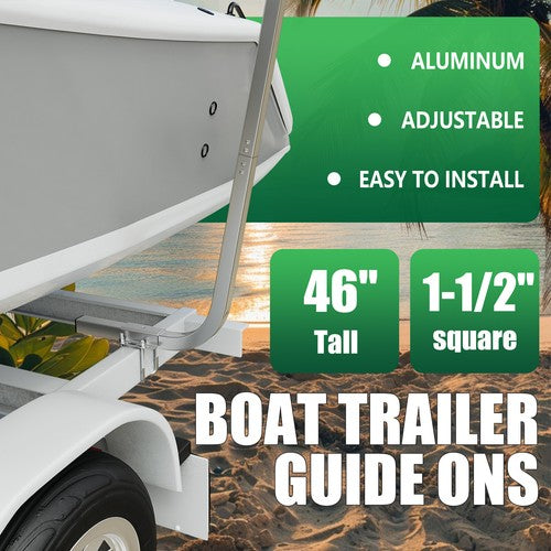 DURAFORCE Boat Trailer Guide Poles Aluminum Square Upright 1 1/2" Square 46" Tall Pair