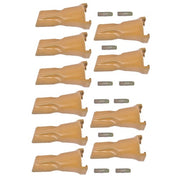 DURAFORCE 10 Pk Bucket Teeth with Flex Pins Yellow V23SYL V23PN for Drill Press Excavator