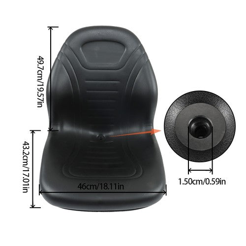 DURAFORCE Seat Fits For John Deere Skid Steer 240 250 315 328D 332 7775 ETC - Black