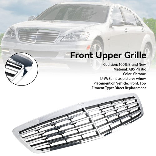 DURAFORCE Front Chrome Grill for Mercedes Benz S-Class 2010-13 W221 S550 S600 S63 AMG
