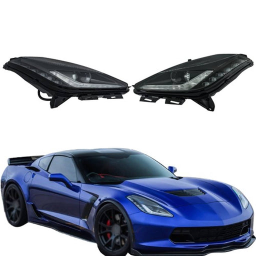 DURAFORCE Pair For Chevrolet Corvette 2014-2019 HID/Xenon W/LED DRL Left&Right Headlight