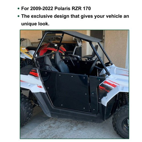 DURAFORCE Black Left Right 2 Full Swing Open Doors Aluminum Kit For 09-22 Polaris RZR 170
