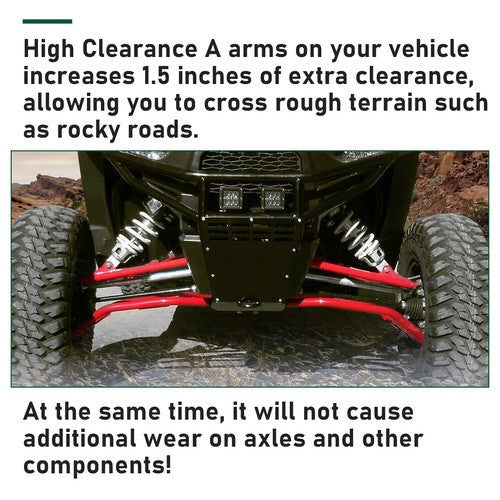 DURAFORCE For Polaris RZR XP 1000 / Turbo 2014-2023 Red High Clearance Steel Front A Arms