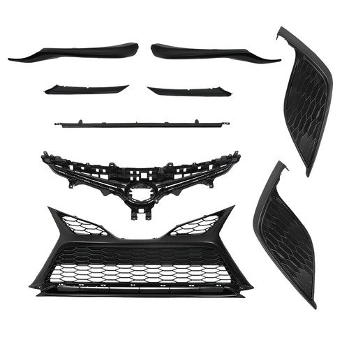 DURAFORCE Plastic For Toyota Camry SE 2021 2022 2023 Front Grille Trim Fog Light Bezel Set