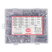 DURAFORCE 1600PCS of M6 M4 M5 Heavy Duty Nuts Flat and Bolts & Lock Washers Assortment Kit